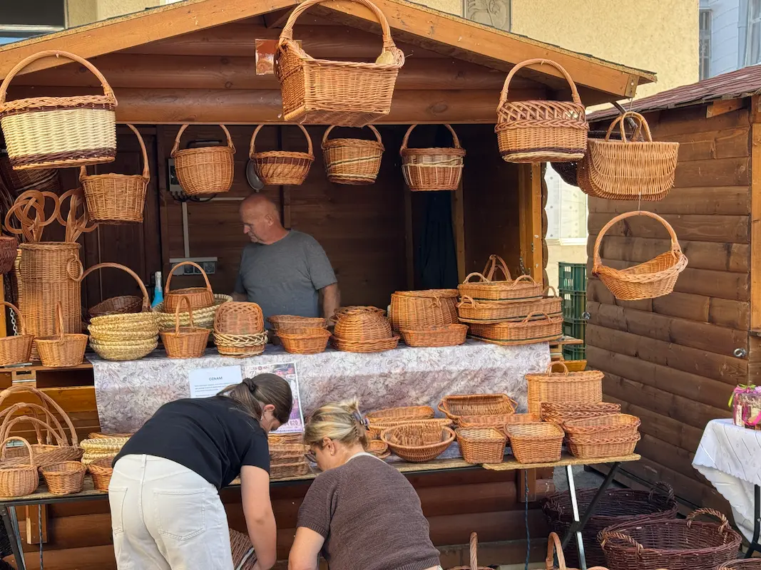 Korbwaren Stand in Trenčín